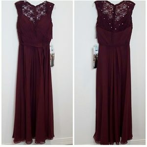 Morilee | Chiffon & Lace beaded wrap style dress